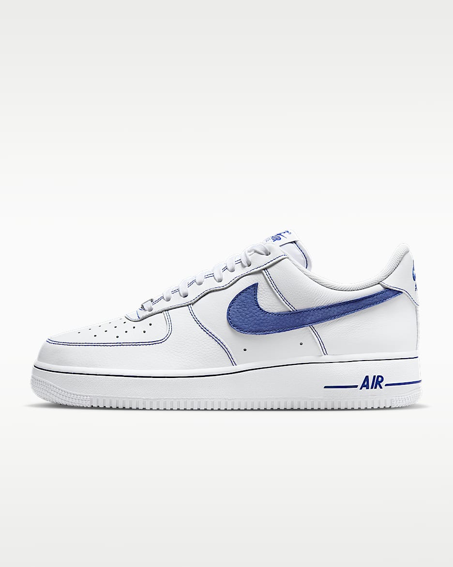 Nike Air Force 1 '07 LV8 男子空军一号运动鞋 - 白色/深宝蓝