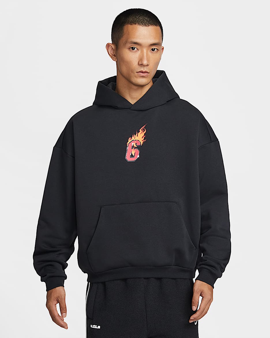 LeBron "Good Intentions" Therma-FIT 詹姆斯男子加绒套头篮球连帽衫 - 黑