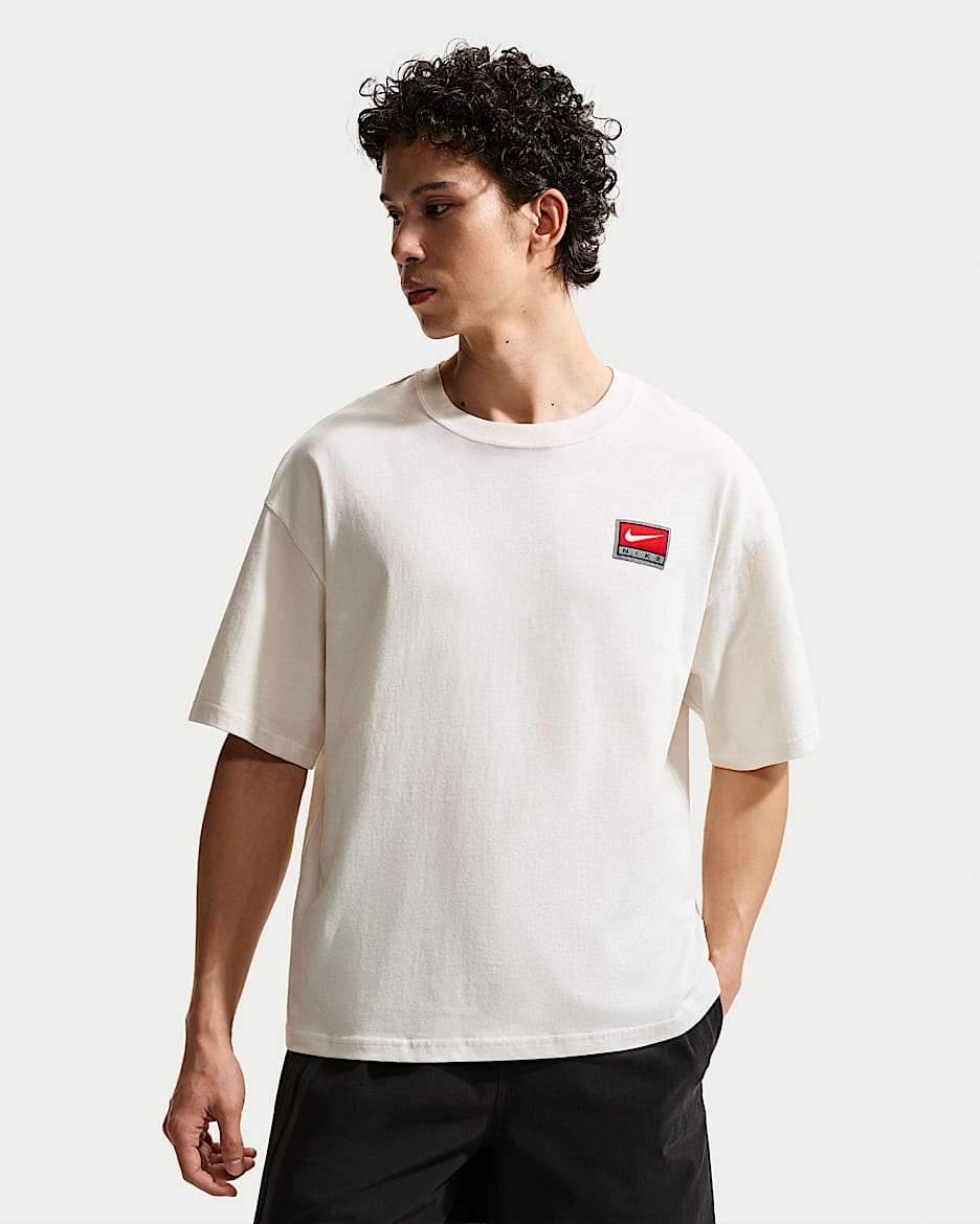 Nike Life 男子短袖宽松针织上衣 - 幻影灰白