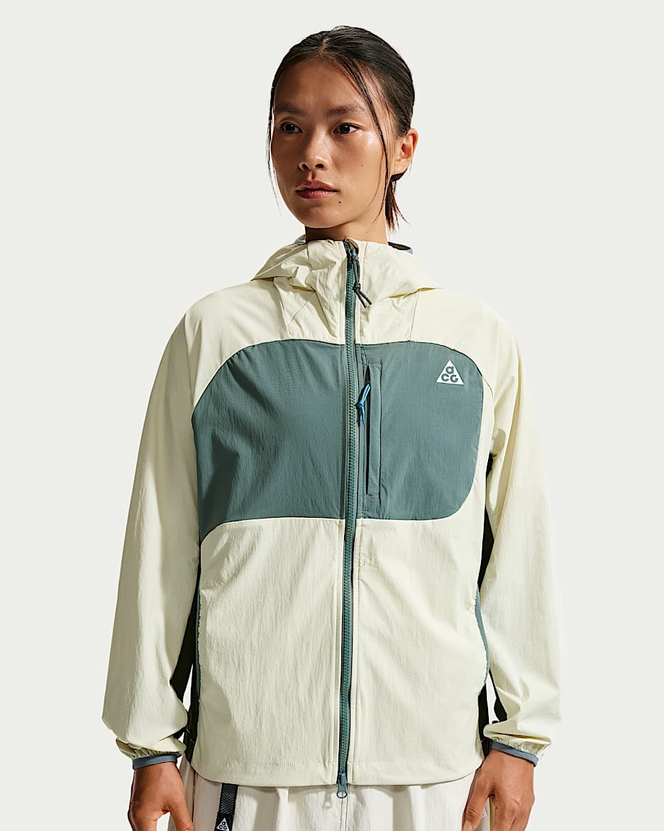 Nike ACG "Five Towers" 女子速干夹克防晒衣 - 海玻璃色/黑云衫绿/矿物岩板蓝/山峰白