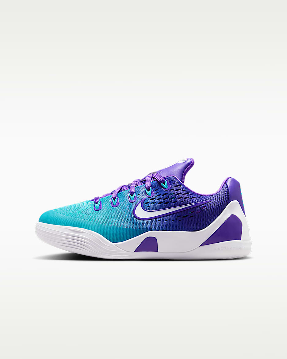 Kobe IX Low EM 科比大童篮球鞋 - 热情紫/白色/湖蓝