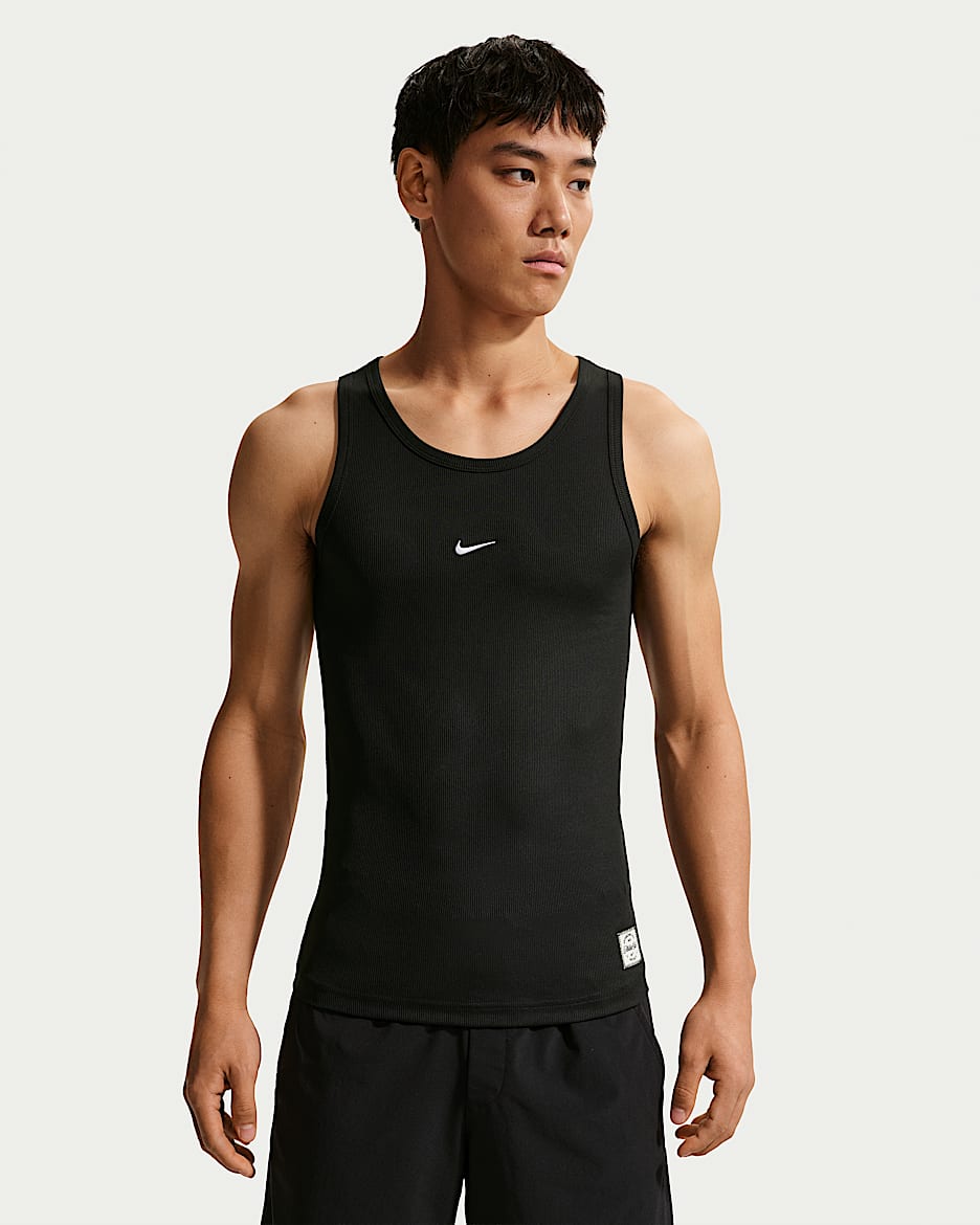 Nike N.A.C. 男子速干训练背心 - 黑/白色