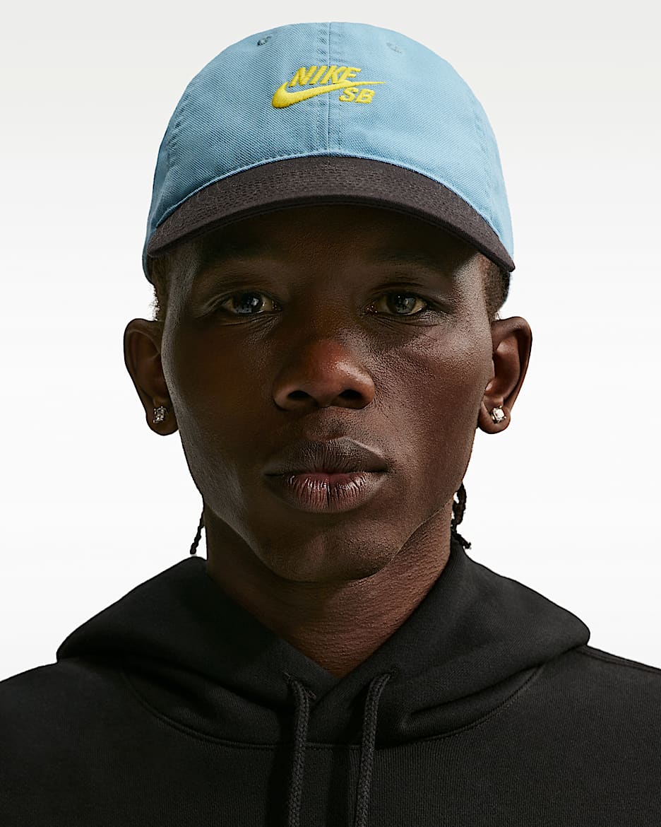 Nike SB Club 软顶滑板运动帽 - 牛仔蓝绿/黑/发光黄