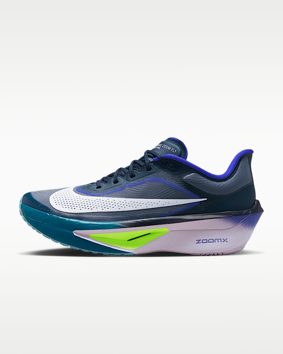 Nike Zoom Fly 6 男子公路竞速跑步鞋 - 黑曜石色/波斯紫/荧光黄/白色