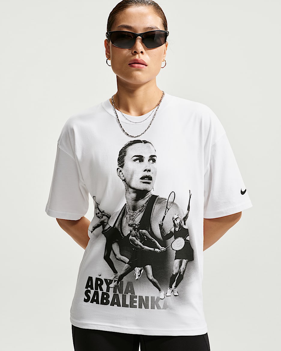 NikeCourt "Aryna Sabalenka" 阿丽娜·萨巴伦卡女子短袖网球T恤 - 白色