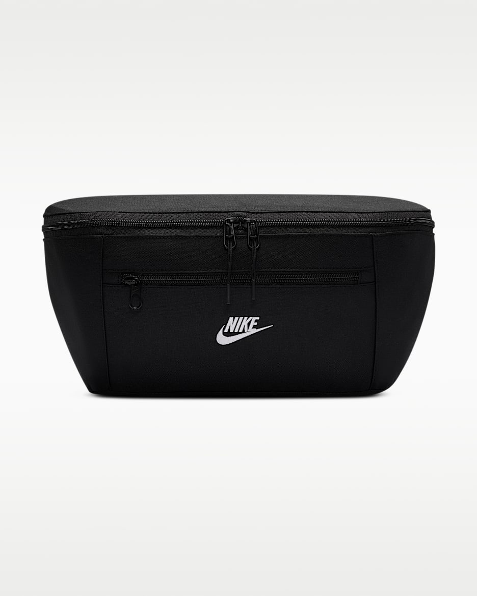 Nike Heritage 腰包 - 黑/黑/白色