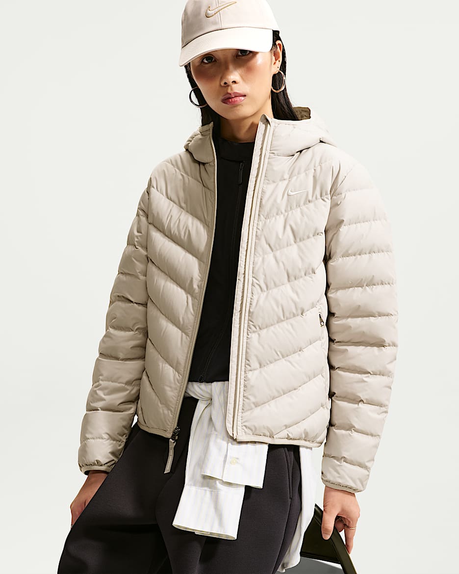 Nike Sportswear Windpuffer Therma-FIT 女子连帽羽绒夹克 - 奶白 II/奶白 II/帆白