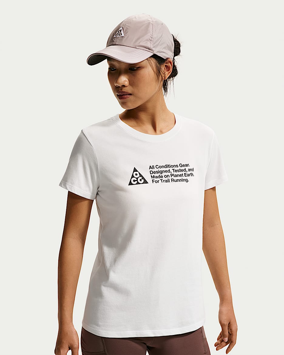 Nike ACG Dri-FIT 女子速干短袖越野跑步T恤 - 山峰白