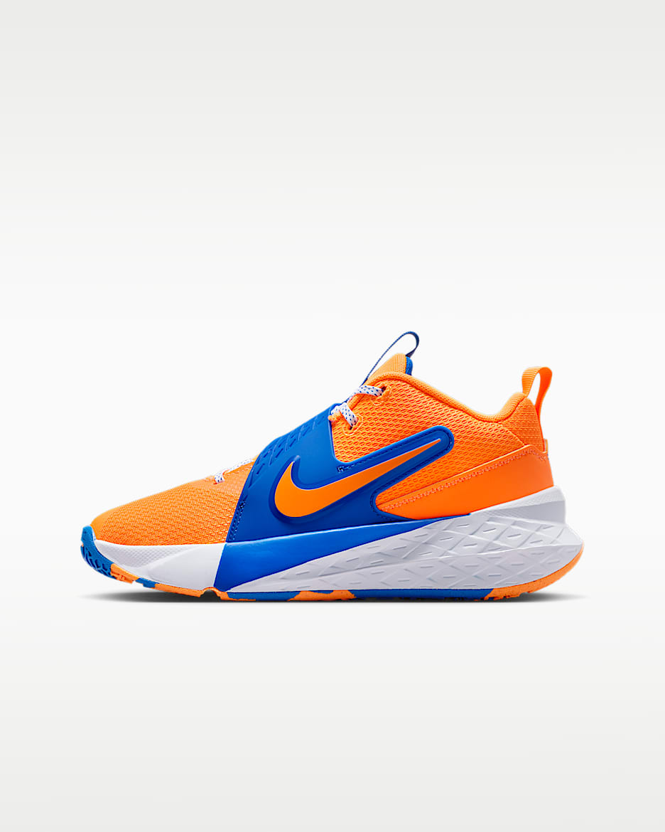 Nike Team Hustle D 12 大童篮球鞋 - 荷兰橙/赛车蓝/足球灰/荷兰橙