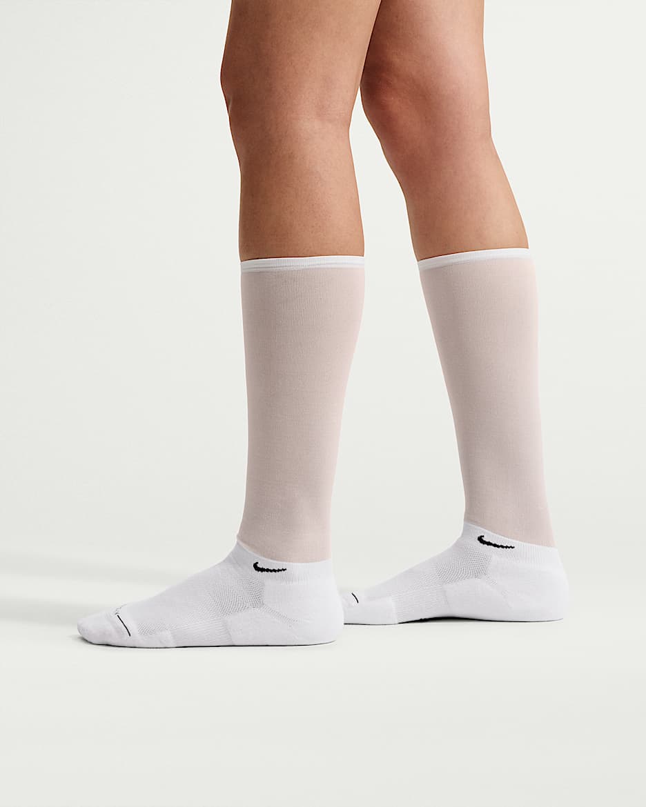 Nike Everyday Elevated 速干高筒运动袜（1 双） - 白色/浅银灰