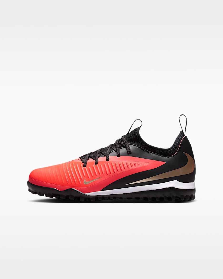 Nike Jr. Phantom 6 Low Academy 耐克暗煞系列大童 TF 人造场地低帮足球鞋 - 亮深红/亮深红/黑