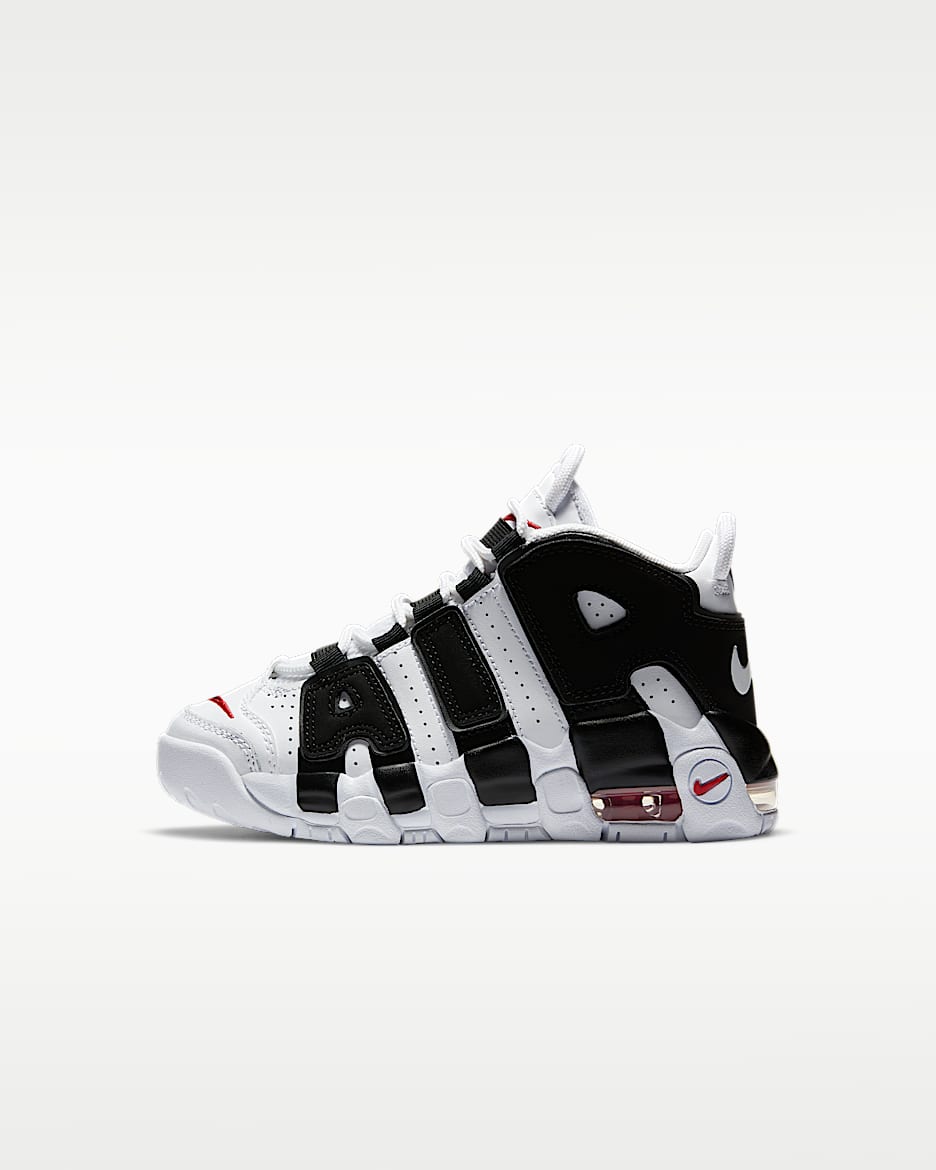 Nike Air More Uptempo 幼童运动鞋 - 白色/大学红/黑