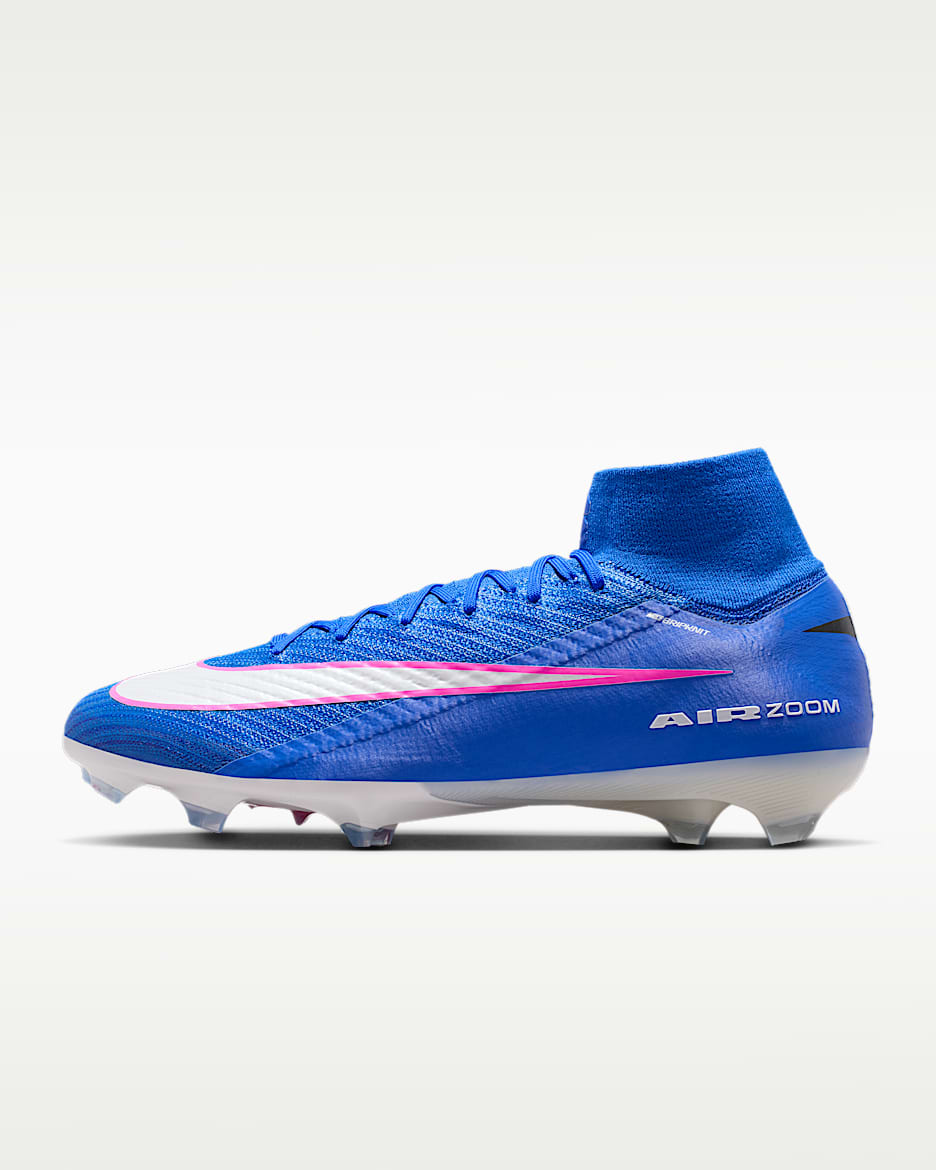 Nike Mercurial Superfly 10 Elite 耐克刺客系列 FG 天然硬质草地高帮足球鞋 - 赛车蓝/白色