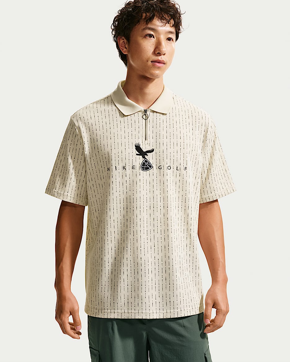 Nike Fairway Fresh Dri-FIT 男子速干高尔夫翻领短袖T恤 - 浅土褐/浅土褐/黑