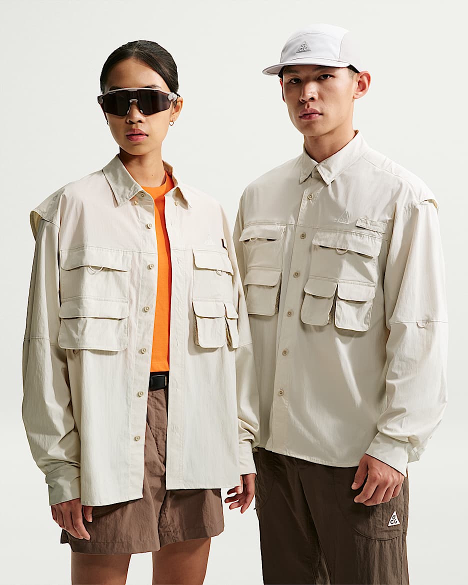 Nike ACG "Orb Weaver" Dri-FIT ADV 男子防晒速干长袖衬衫 - 浅土褐/奶白 II/山峰白