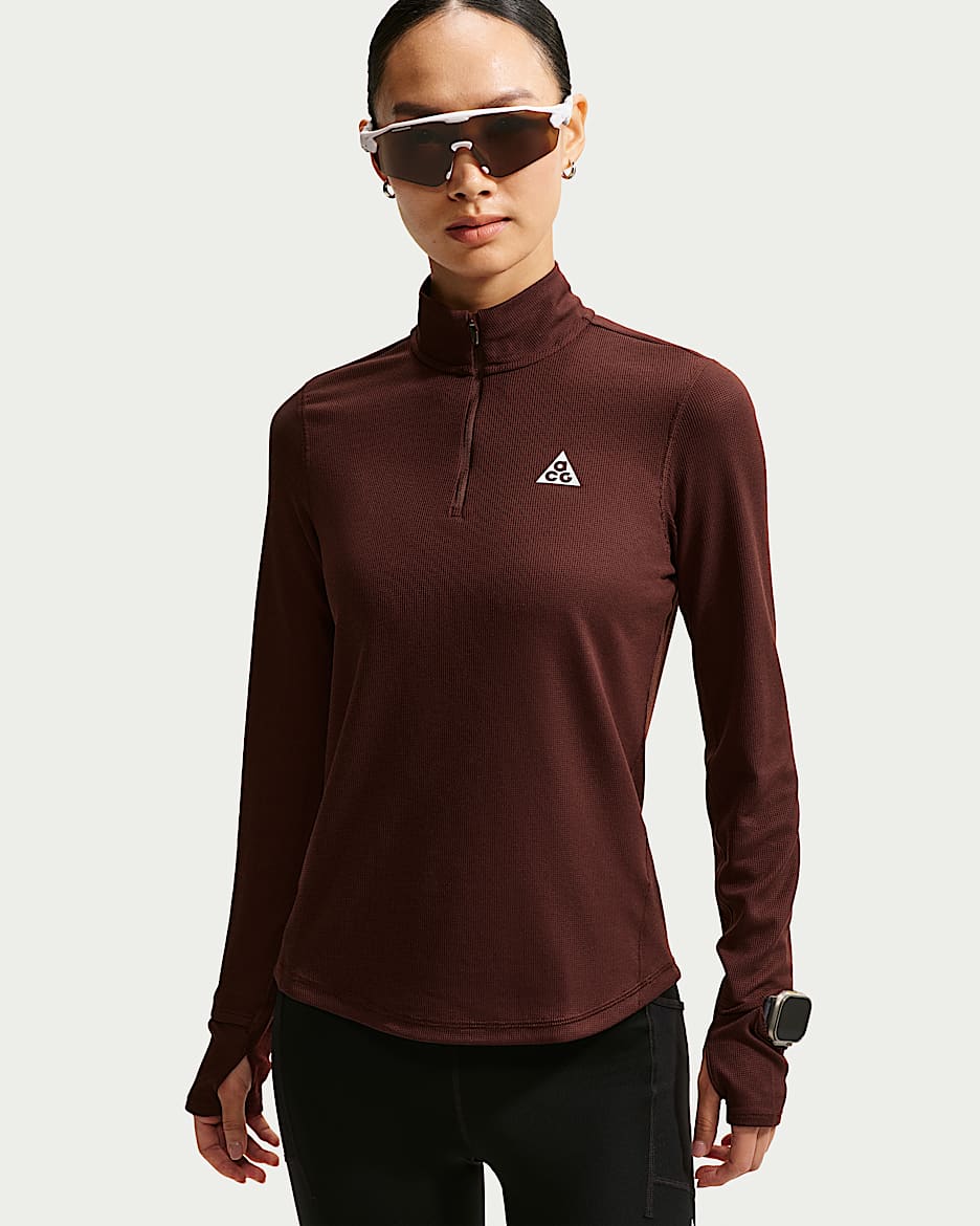 Nike ACG Dri-FIT 女子速干越野跑上衣 - 神秘枣红/神秘枣红/山峰白