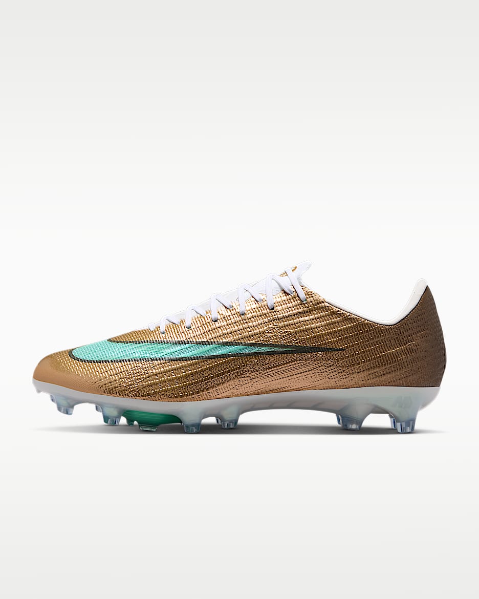 Nike Mercurial Superfly 11 Elite "Kylian Mbappé" 耐克刺客系列姆巴佩男/女 AG 人造草地低帮足球鞋 - 金属色/光辉绿