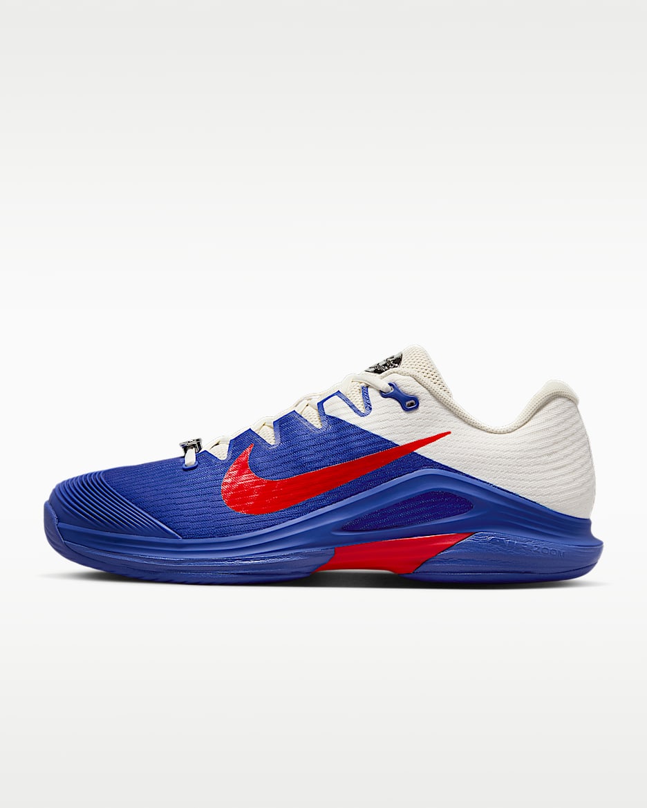 Nike Vapor 12 Premium 男子硬地球场网球鞋 - 深夜蓝/淡象牙白/金属银/浅深红