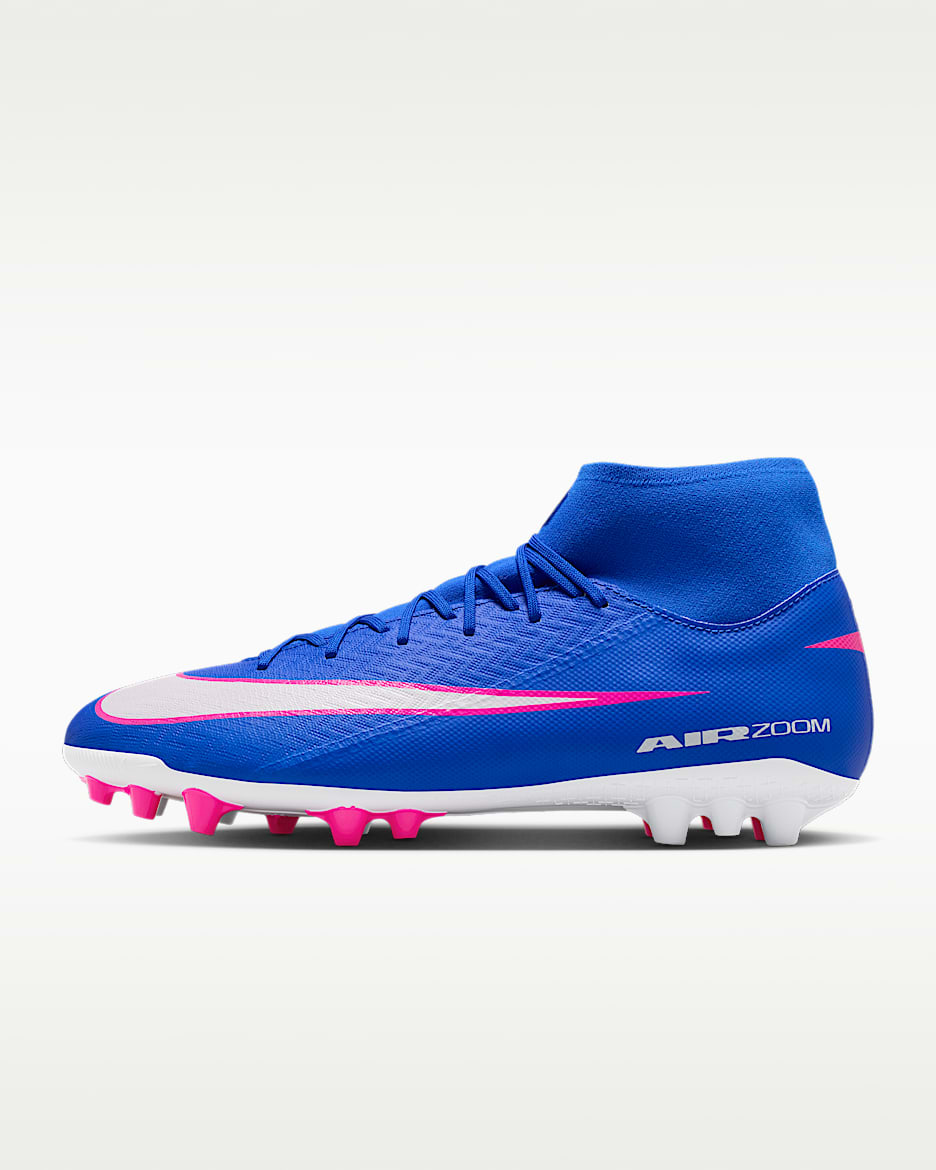 Nike Mercurial Superfly 10 Academy 耐克刺客系列 AG 人造草地高帮足球鞋 - 赛车蓝/白色