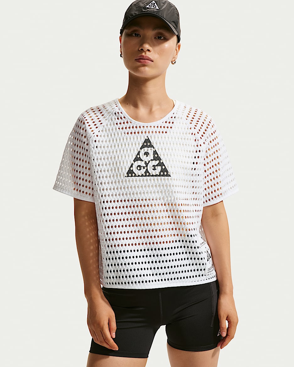 ACG Radical AirFlow Dri-FIT 女子速干短袖越野跑步上衣洞洞衣 - 白色/煤黑