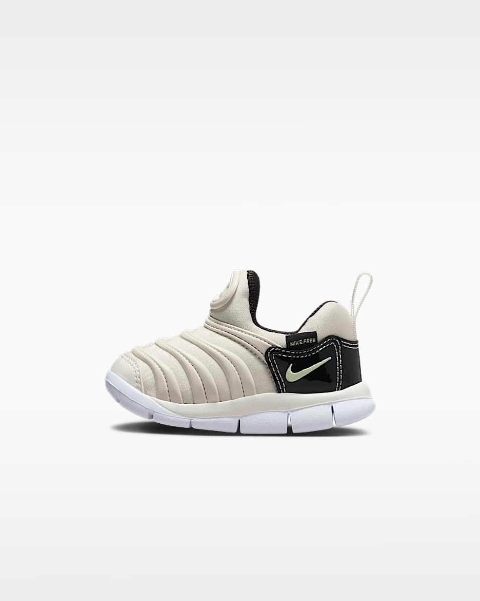 Nike Dynamo Free 耐克毛毛虫婴童易穿脱运动鞋 - 帆白/黑/白色/微黄绿