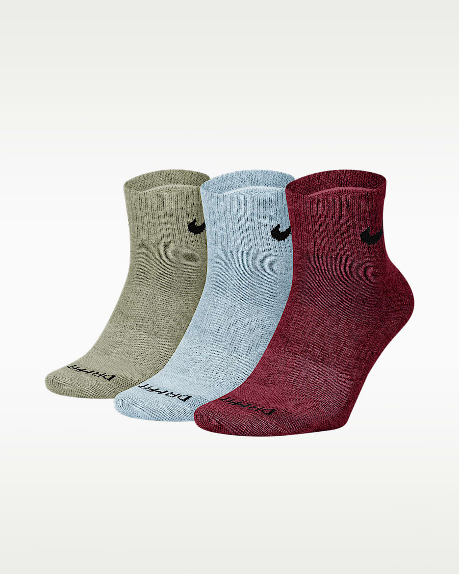 Nike Everyday Plus Lightweight 速干训练短袜（3 双） - 多色