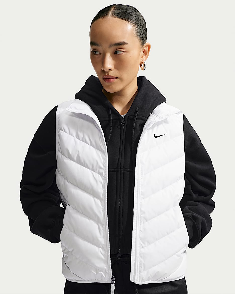 Nike Sportswear Windpuffer Therma-FIT 女子羽绒马甲 - 白色/白色/黑