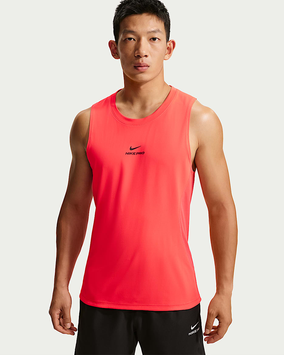 Nike Pro Dri-FIT 男子速干训练背心 - 激光红/黑