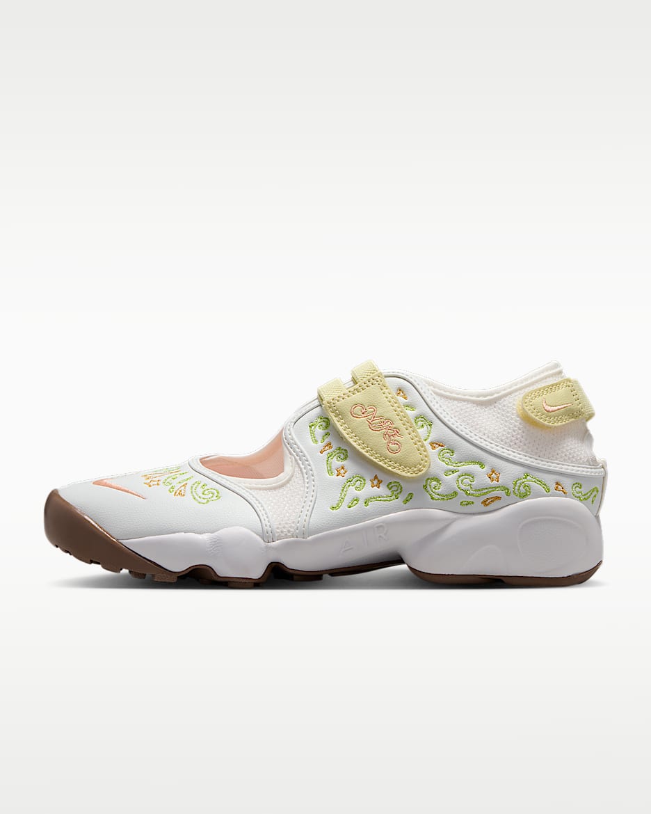 Nike Air Rift 耐克忍者鞋女子运动鞋 - 山峰白/山峰白/活力绿黄/橙粉
