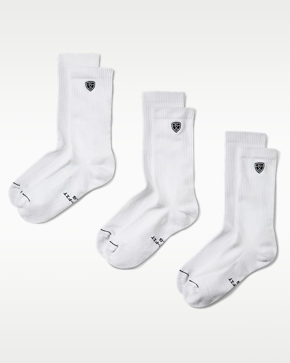 Nike Everyday Elevated 速干高尔夫中筒运动袜(3 双) - 多色