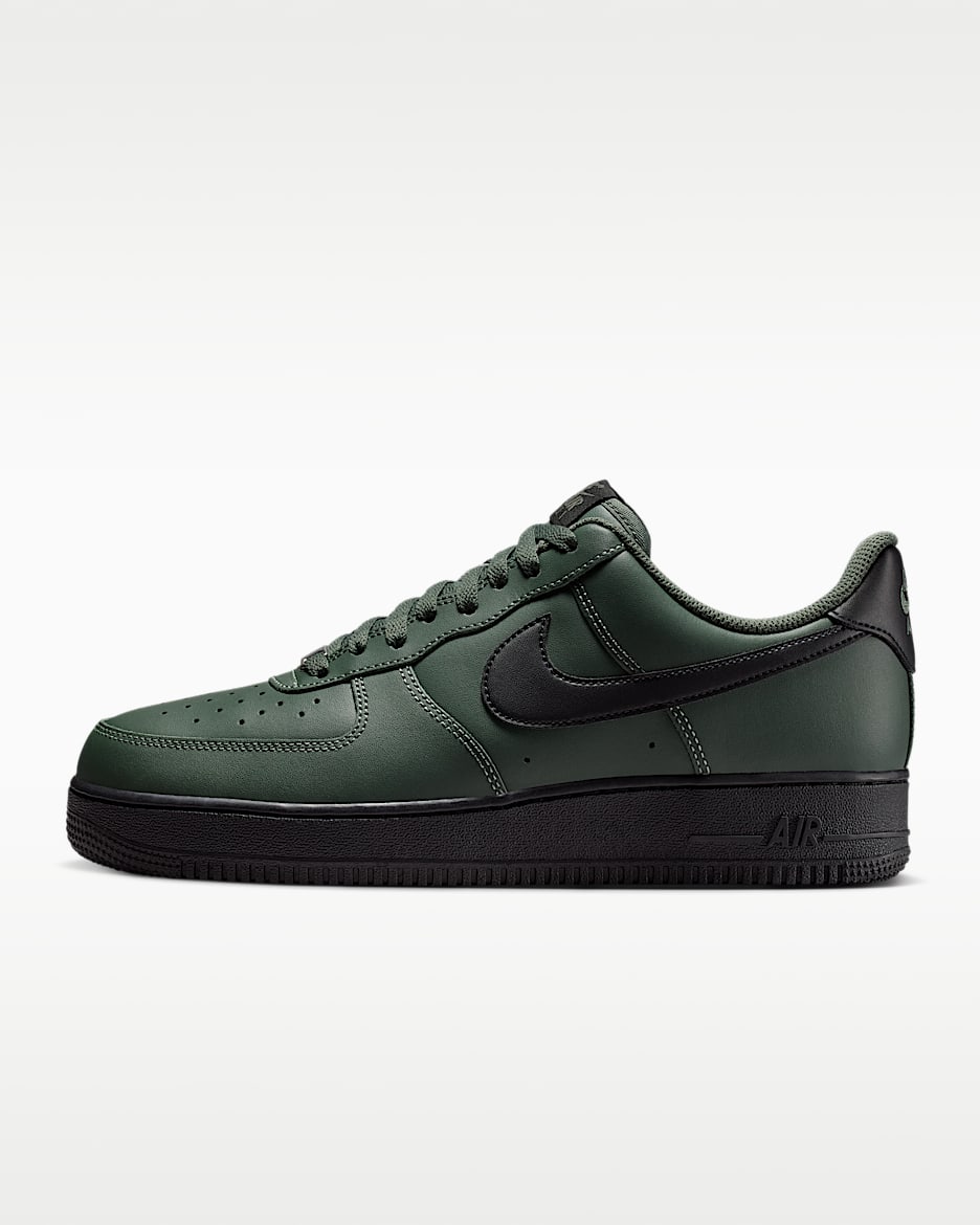 Nike Air Force 1 '07 男子空军一号运动鞋 - 迷彩绿/黑