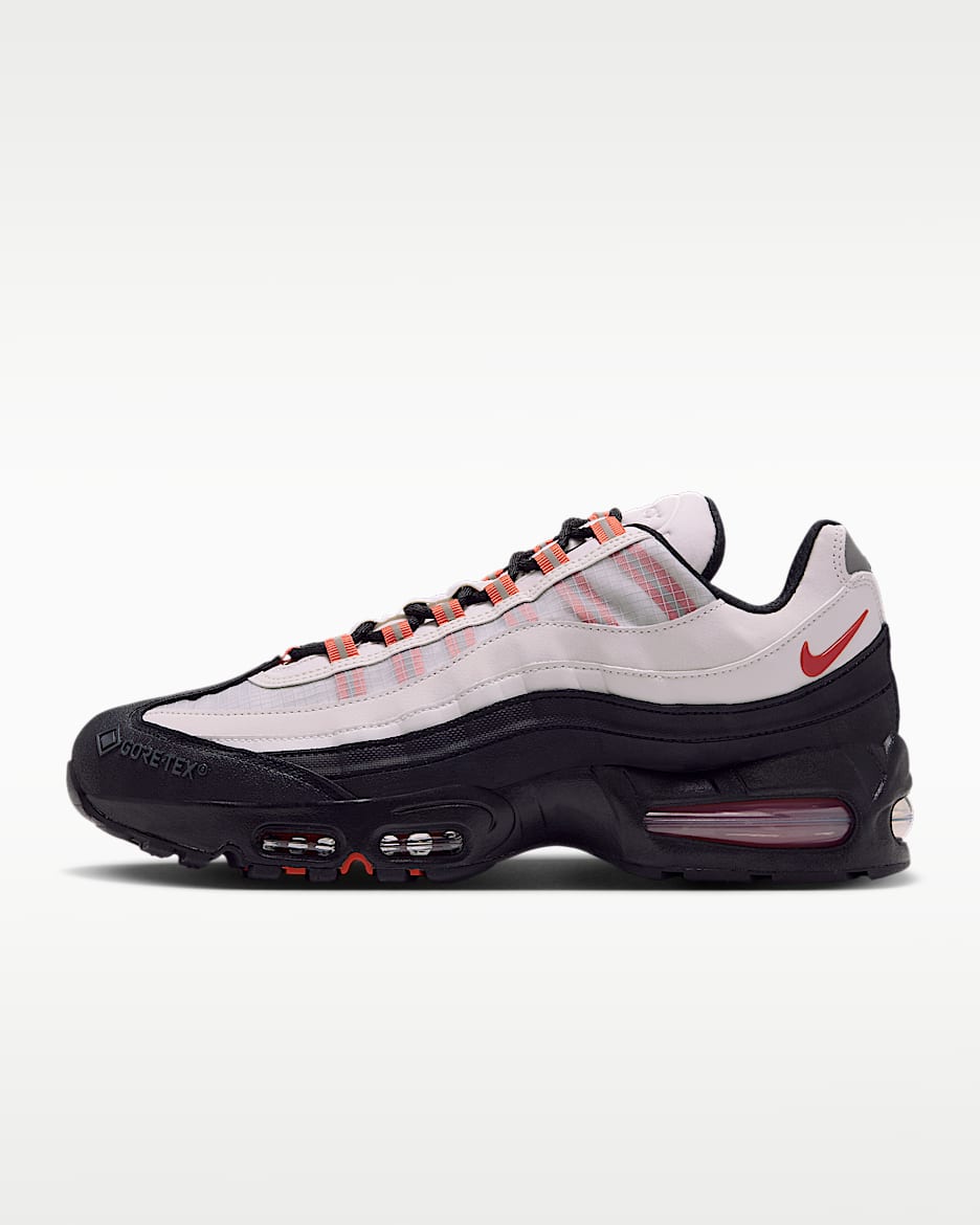 Nike Air Max 95 Big Bubble GORE-TEX 男子冬季款防水运动鞋 - 浅骨色/黑/金属青灰/篝火橙