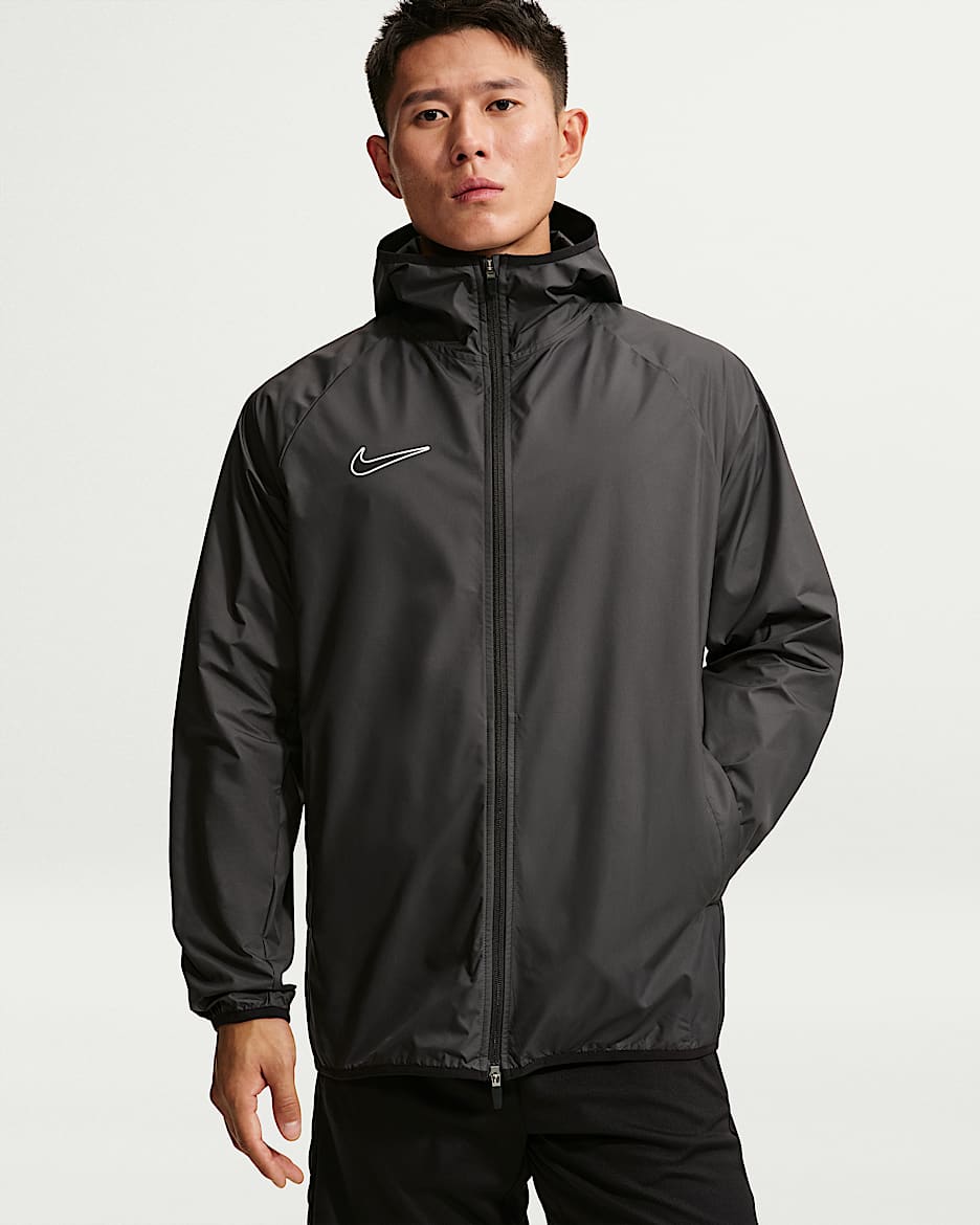 Nike Academy Storm-FIT 男子防风拒水足球夹克 - 黑/黑/白色