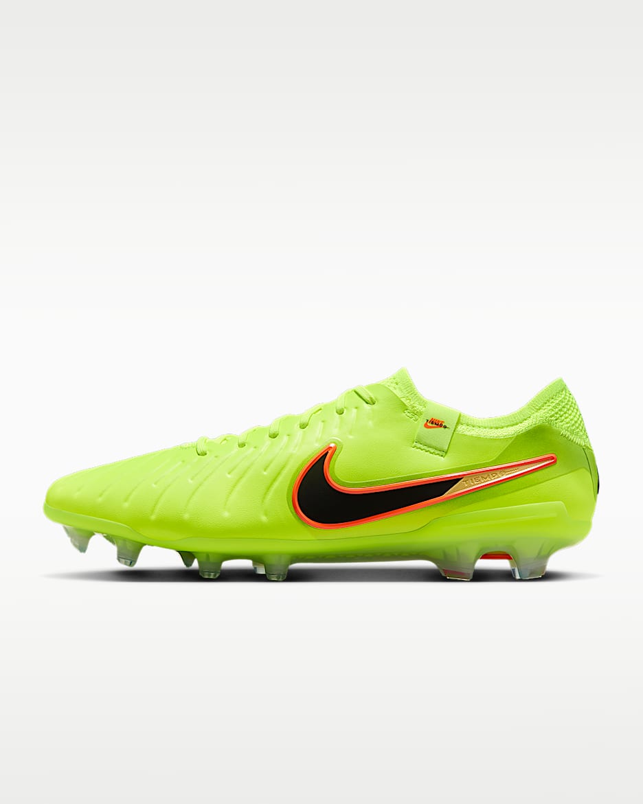 Nike Tiempo Legend 10 Elite 耐克传奇系列 FG 天然硬质草地低帮足球鞋 - 荧光黄/黑