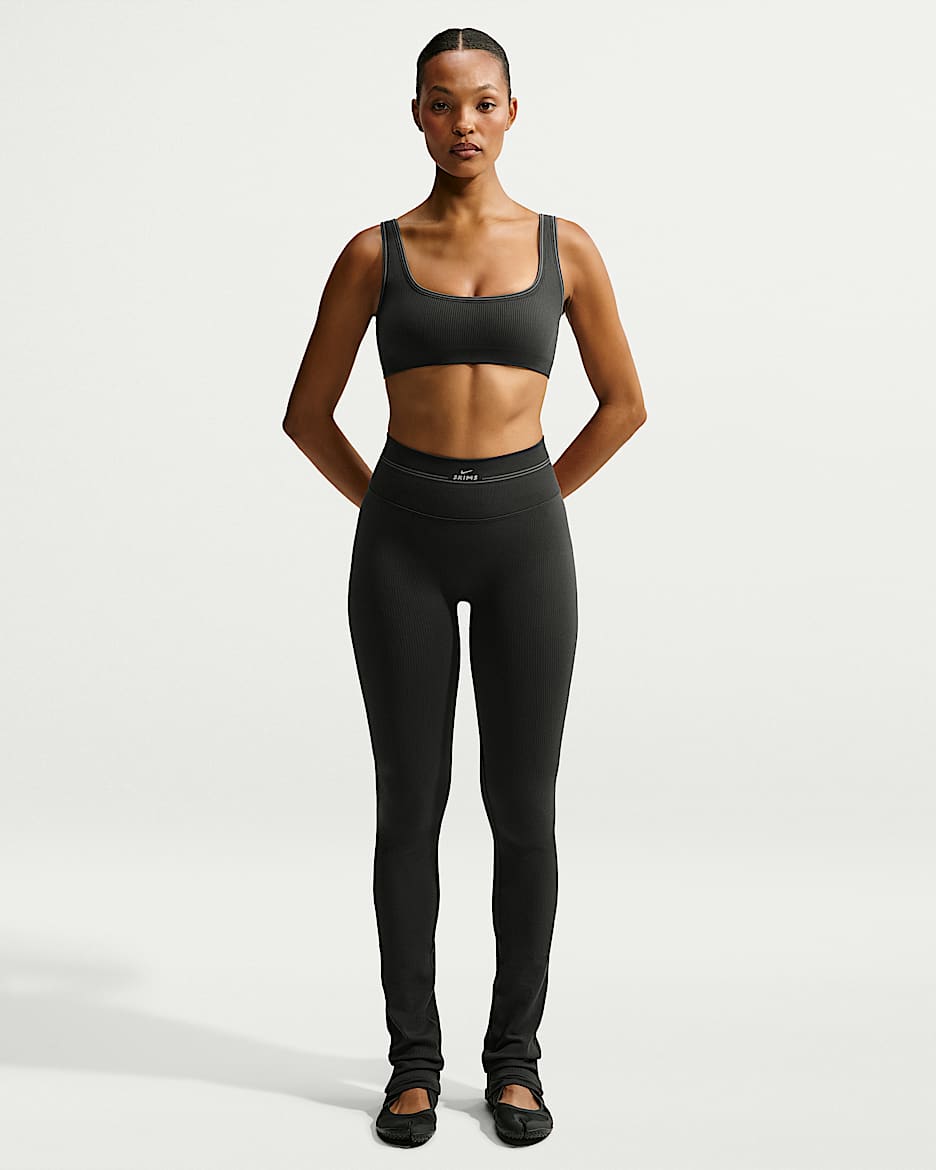 NikeSKIMS Ribbed 女子直筒紧身裤 - NSKM Obsidian/NSKM Armor