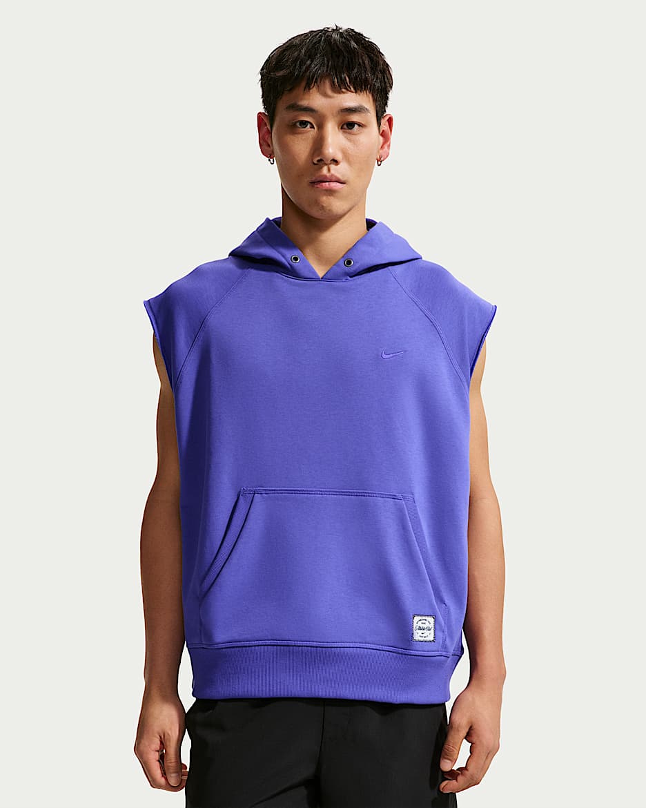 Nike N.A.C. Dri-FIT 男子速干针织无袖训练连帽衫 - 波斯紫/波斯紫