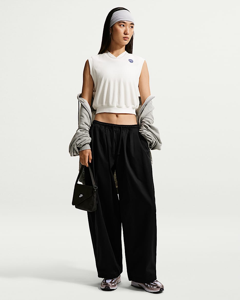 Nike Sportswear 女子 Oversize 风低腰百搭长裤 - 黑/黑