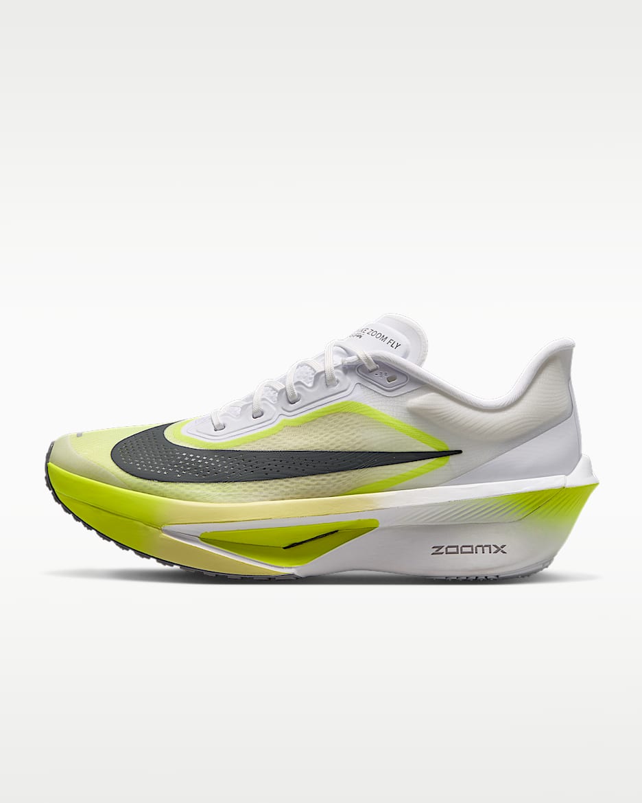 Nike Zoom Fly 6 男子公路竞速跑步鞋 - 白色/亮眼柠檬黄/浅柠檬黄/煤黑