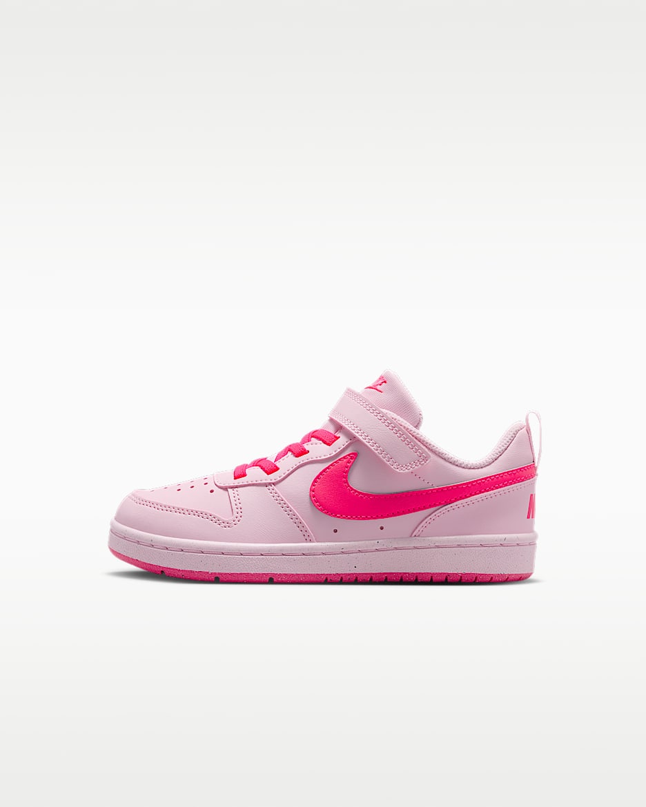 Nike Court Borough Low Recraft 耐克酷菠萝幼童运动鞋 - 泡沫粉/白色/透明粉