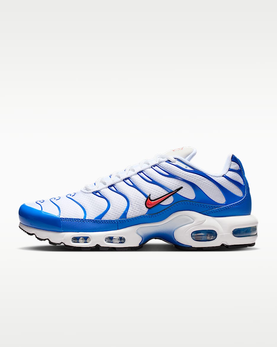 Nike Air Max Plus 男子运动鞋 - 白色/信号蓝/旧宝蓝/队橙