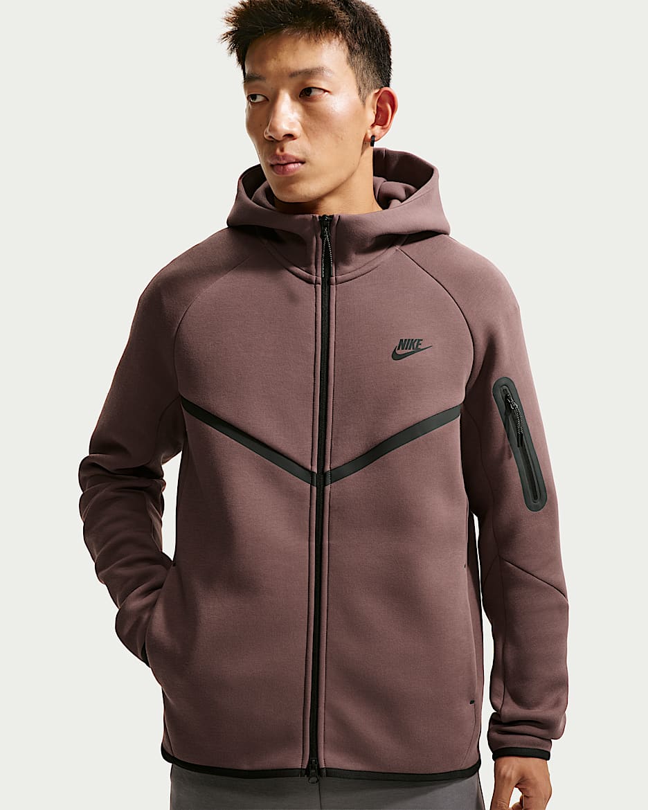 Nike Tech Windrunner 男子全长拉链开襟连帽衫 - 图腾黑紫/黑