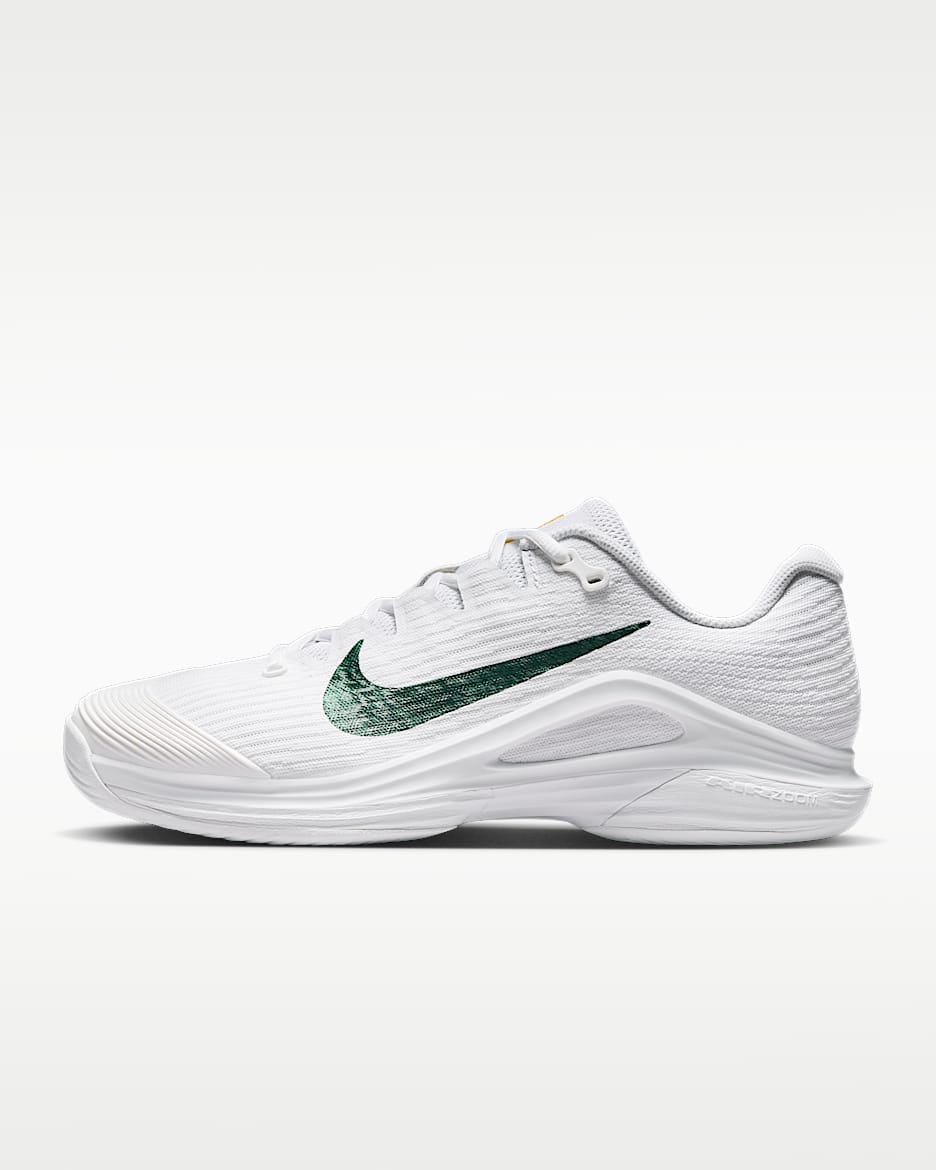 Nike Zoom Vapor 12 PRM 阿丽娜·萨巴伦卡同款女子硬地球场网球鞋 - 白色/大学金/大学红/峡谷绿