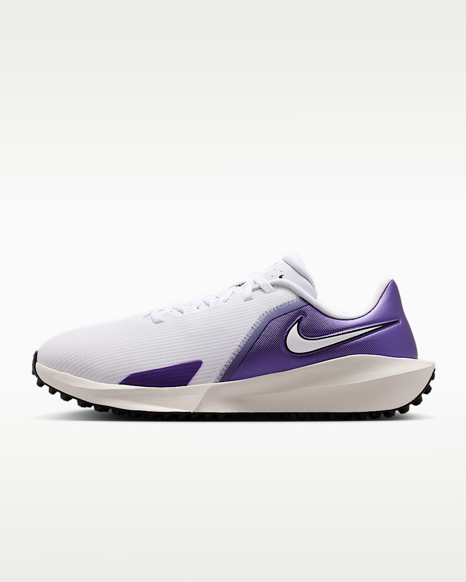 Nike Infinity G NN 男/女高尔夫球鞋(宽版) - 白色/暗鸢尾花紫/淡象牙白/白色