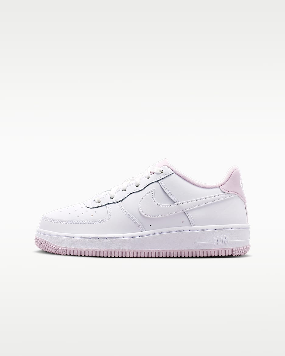 Nike Air Force 1 大童空军一号运动鞋 - 白色/淡粉紫/白色