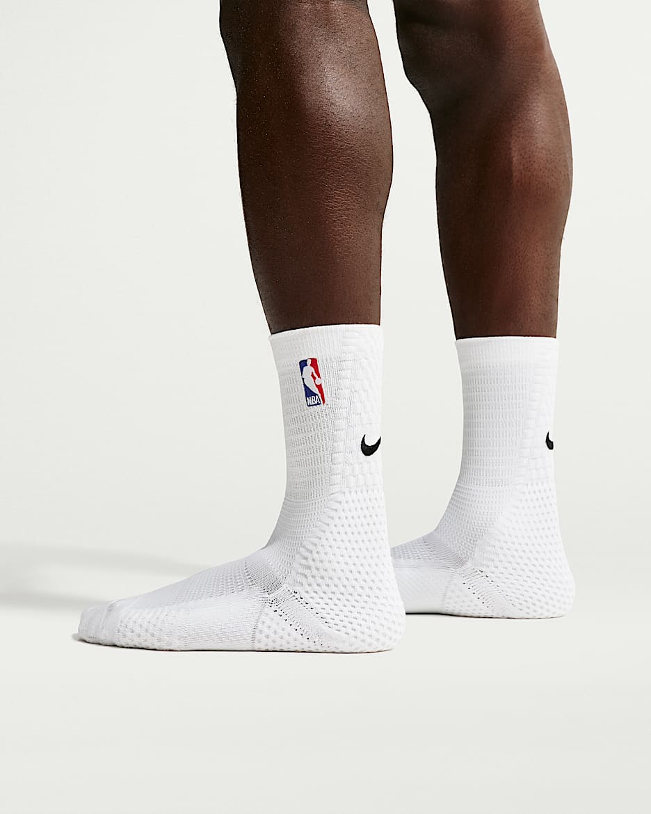 Nike Unicorn Dri-FIT ADV NBA 舒适速干中筒运动袜(1 双) - 白色/灯草蓝/白色/黑