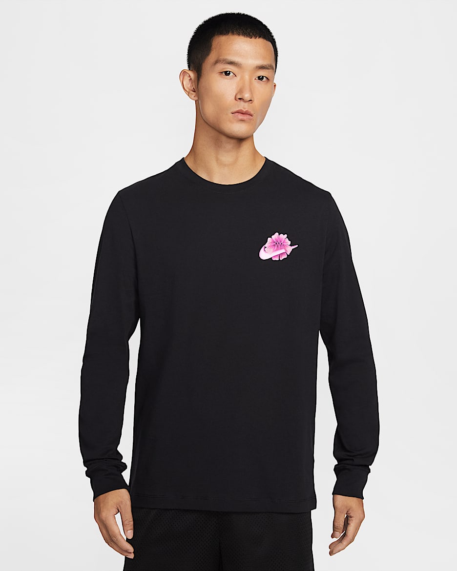 Nike Essential 男子长袖篮球T恤 - 黑