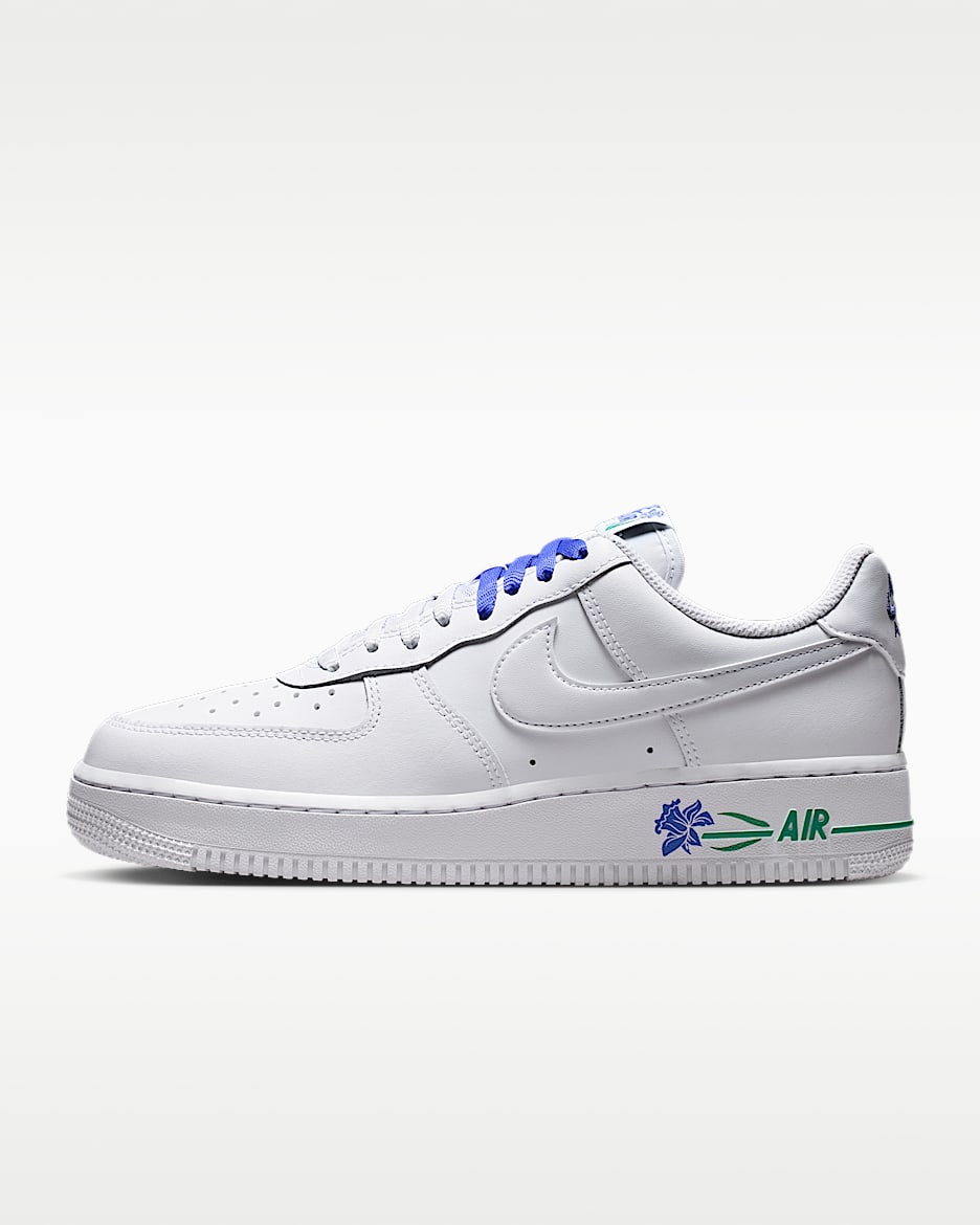 Nike Air Force 1 '07 SE 女子空军一号运动鞋 - 白色/波斯紫/体育场绿/白色