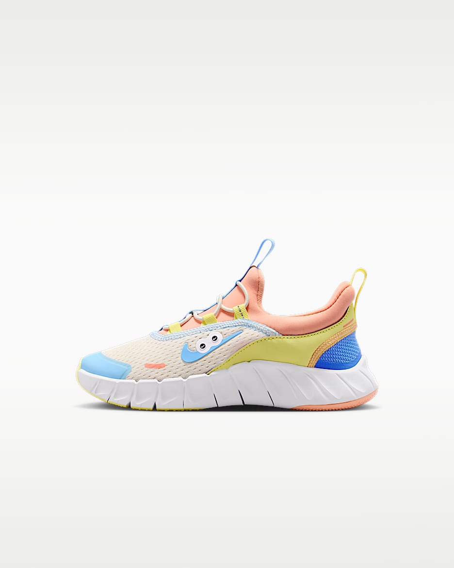 Nike Free Ride 幼童运动鞋 - 帆白/白色/黄绿/足球蓝