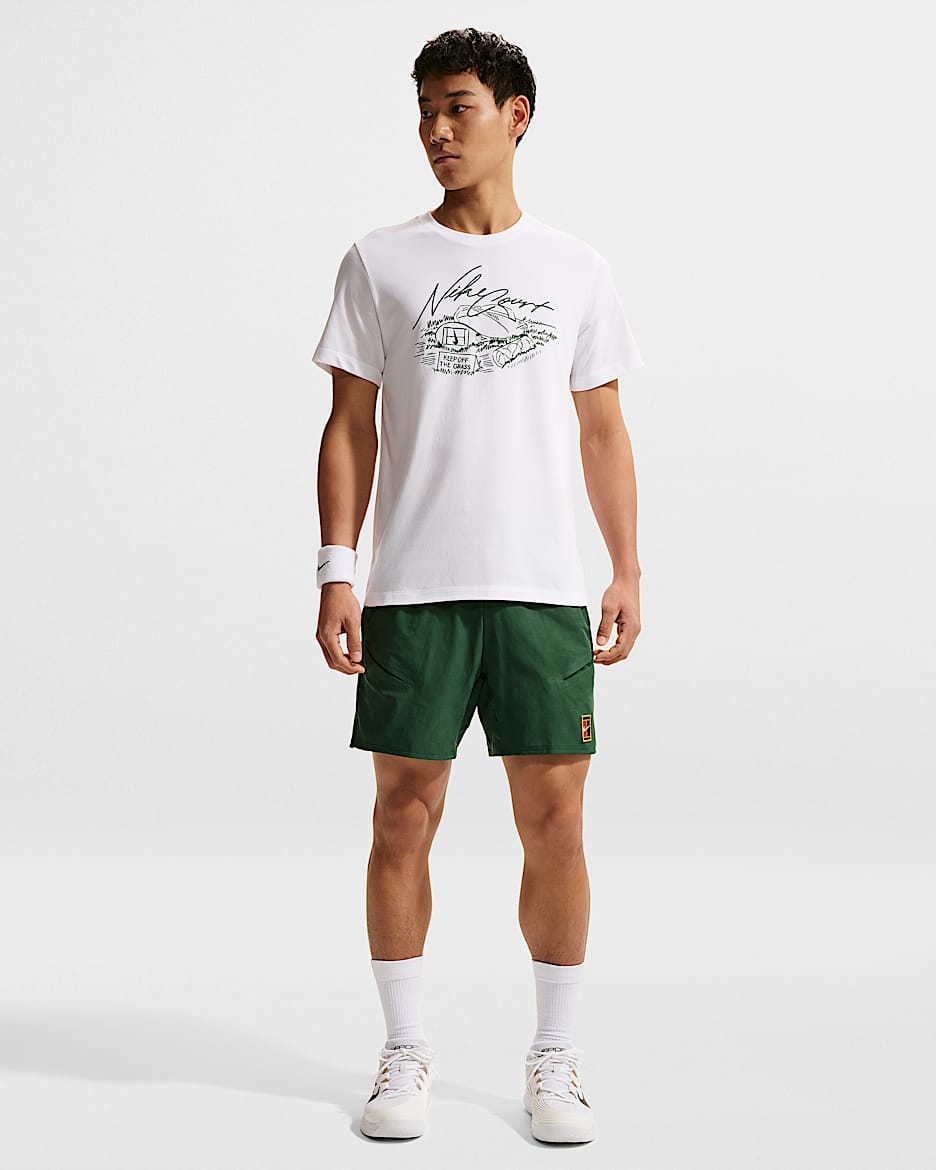 NikeCourt Slam Dri-FIT 扬尼克·辛纳同款男子速干网球短裤 - 峡谷绿