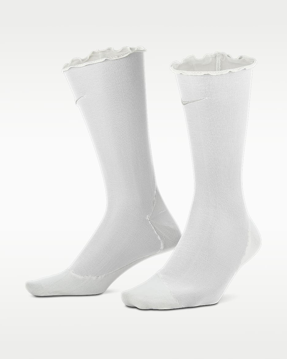 Nike Sheer 女子速干训练中筒薄纱袜（1 双） - 尘光子色/白色/尘光子色